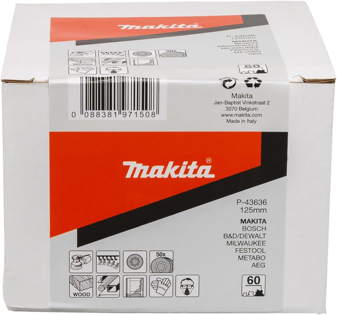 Makita Schleifpapier Klett, 125 mm, K60, 50 Stück, P-43636