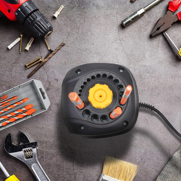 FISHTEC Elektrischer Bohrerschärfer – für Bohrer mit 3 bis 12 mm Durchmesser, Schleifstein, rutschfe