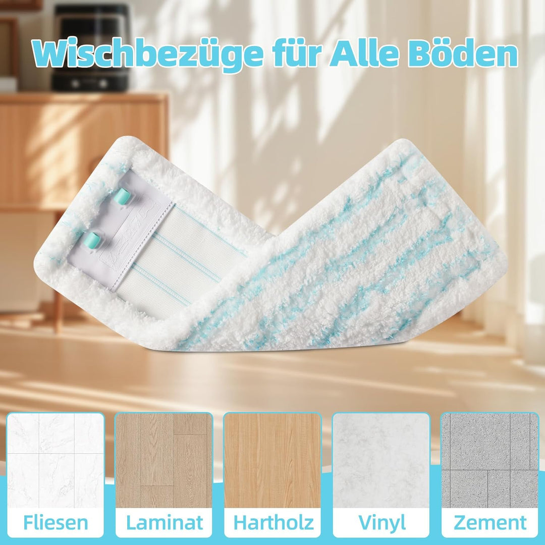 6 Stück Wischbezüge für Leifheit Profi XL Cotton Plus / Profi XL Micro Duo Vollstiel Bodenwischer, 2