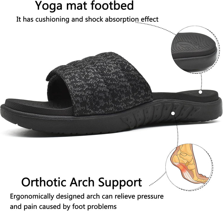 ONCAI Dusch Badelatschen Herren mit Klettverschluss Offener Zeh Sports Badesandalen Sommer Freizeit