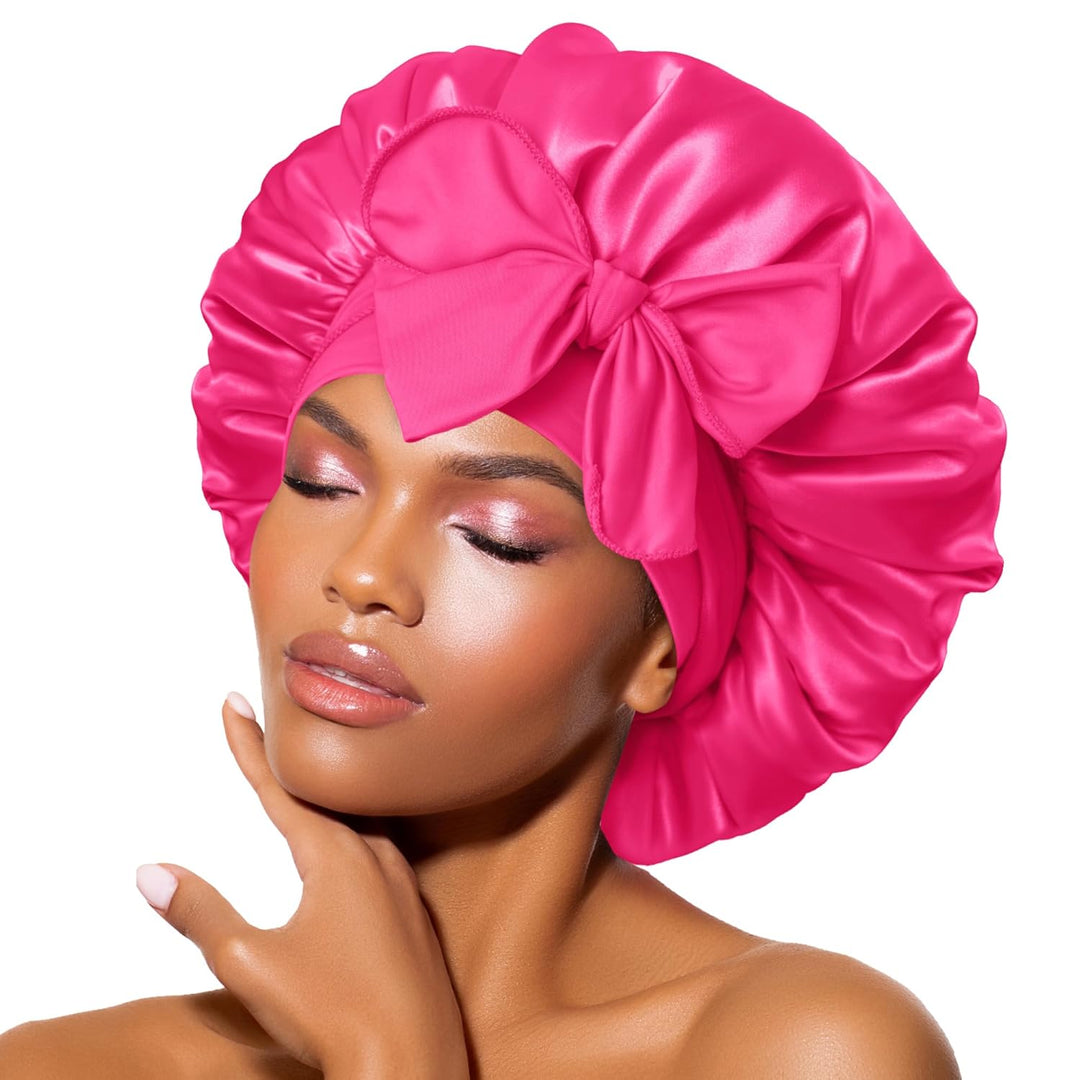 BONNET QUEEN Satin Seiden Schlafmütze Verstellbar Damen Herrn Motorhauben Nacht Haarpflege Schutz Ko