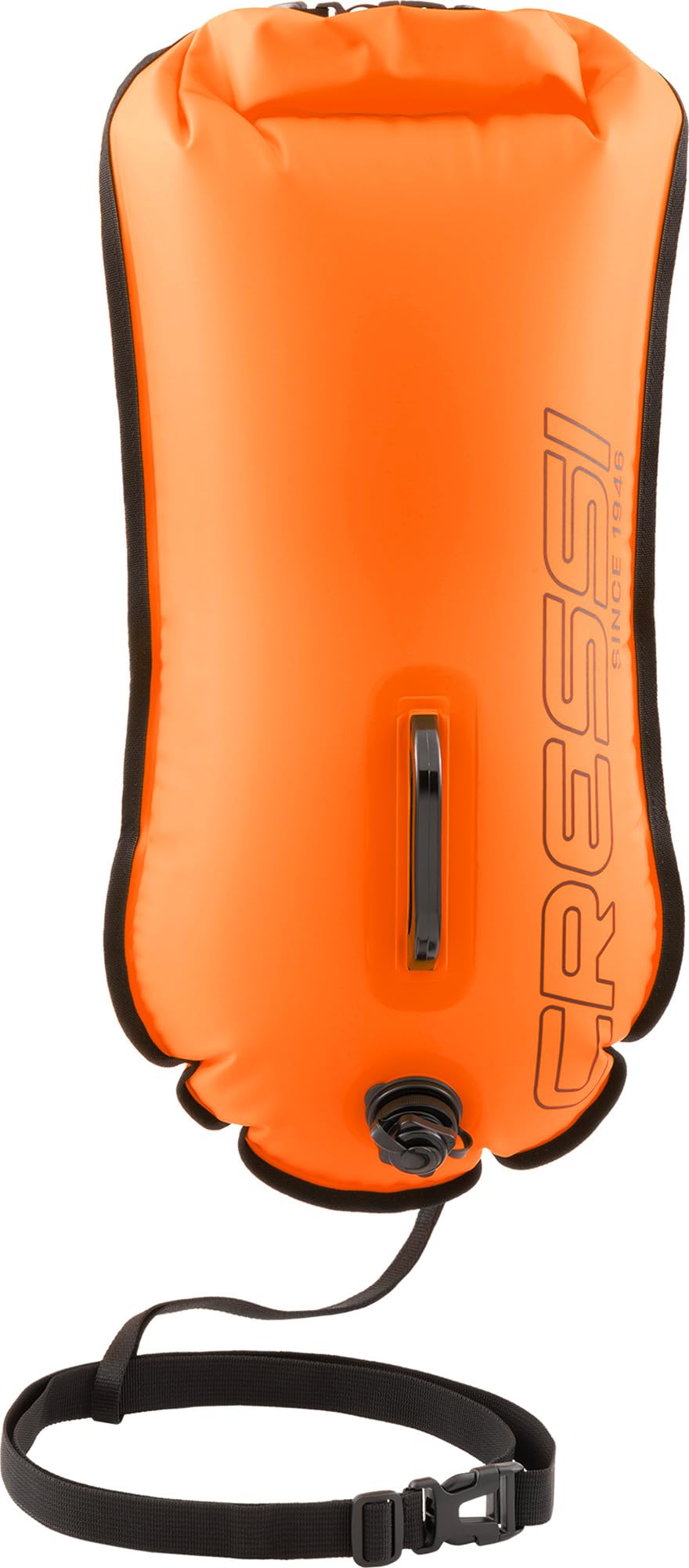 Cressi Glide Pro Swim Buoy - 28 L, Orange - Gut Sichtbare Aufblasbare Signalboje - Mit Trockenfach &