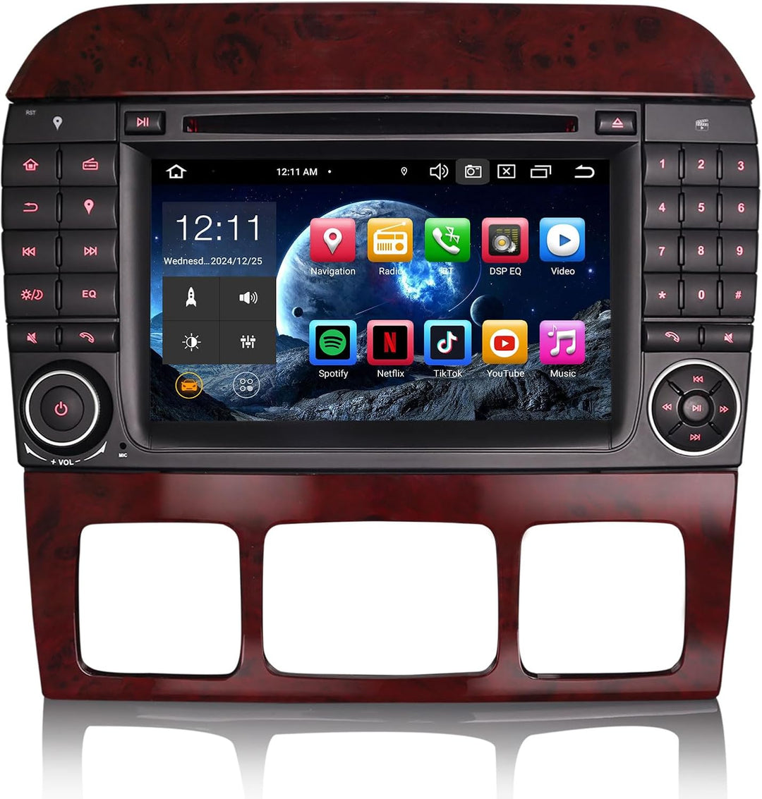 【8-Kern 4GB+64GB】 Erisin 7 Zoll Android 12 Autoradio mit GPS Navi Für Mercedes Benz S/CL Klasse W220