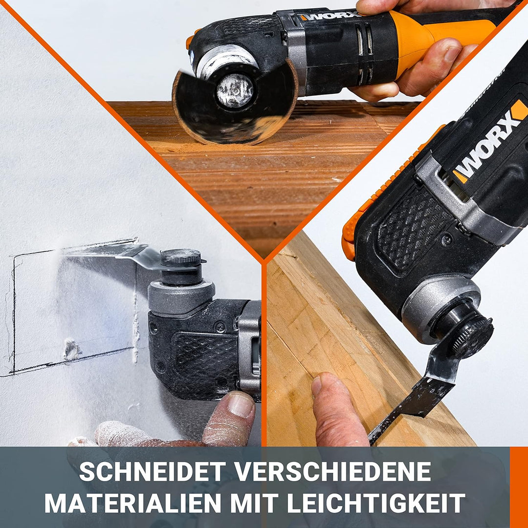 WORX WX696.9 Akku-Multifunktionswerkzeug – Elektrisches 20V Werkzeug zum Schneiden, Sägen, Schleifen