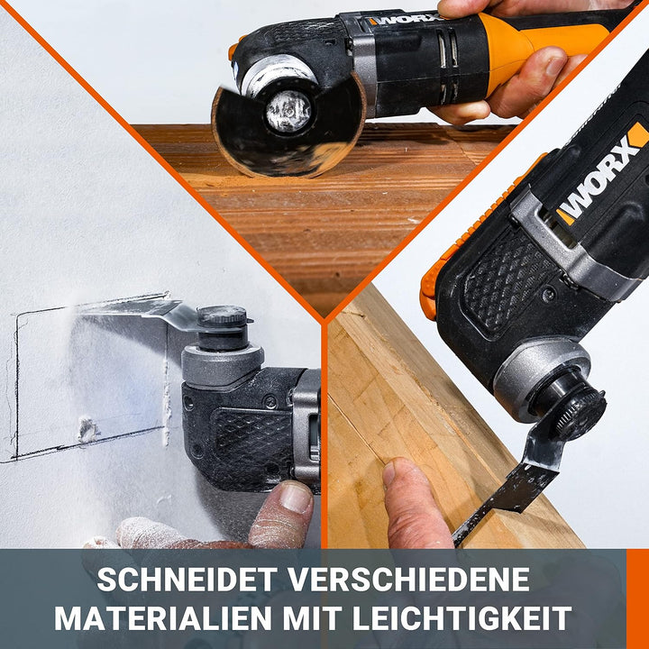 WORX WX696 Akku-Multifunktionswerkzeug – Elektrisches 20V Werkzeug zum Schneiden, Sägen, Schleifen &