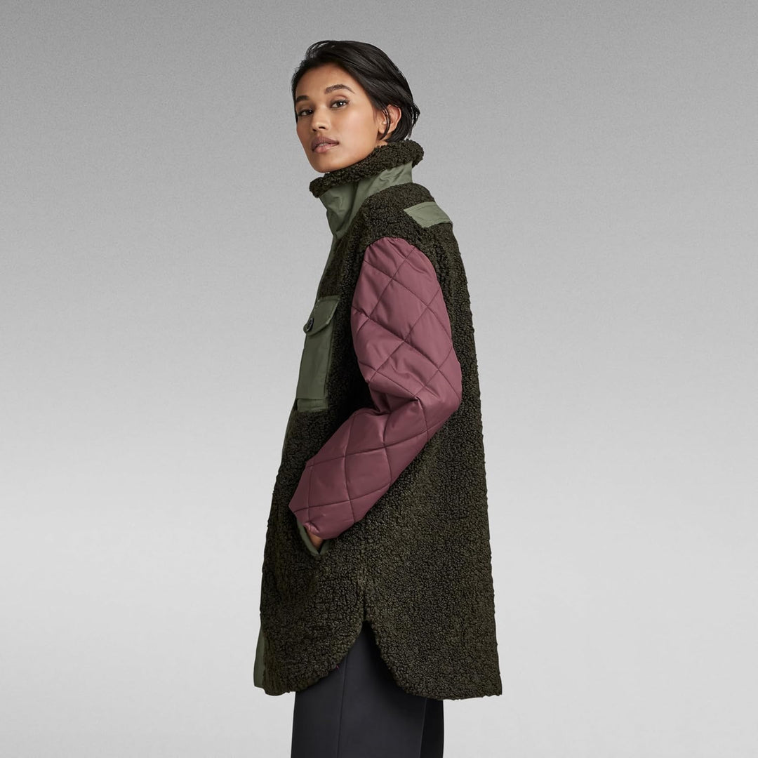 G-STAR RAW Damen Teddy Mix Jacke Jackets XS Grau (asfalt D22042-C454-995), XS Grau (asfalt D22042-C4