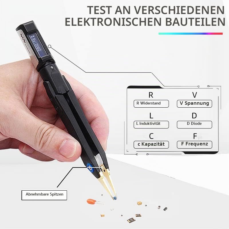 MINIWARE DT71 Digitale Pinzette LCR-Meter-Test für SMD/Widerstand/Kondensator/Induktor/Spannung/Freq