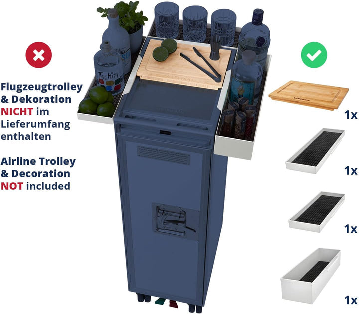 VanDeBord Ausstattungspaket Gin-Set, Zubehör für Flugzeugtrolleys, Airline Trolleys