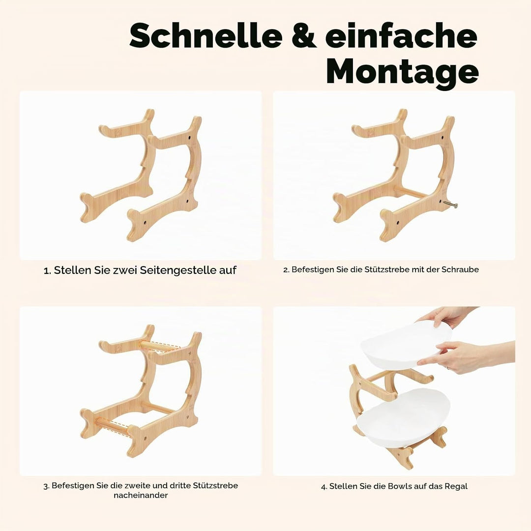 Obstschale Obstserviertablett, brotkorb Bambusholzrahmen, 2 lebensmittelechte PP-Schalen, Frisch und