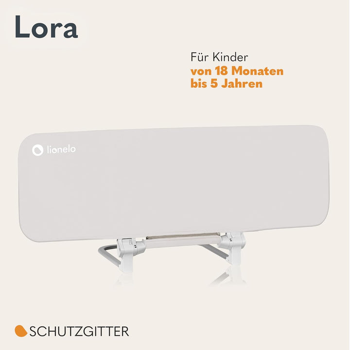 Lionelo Lora Tragbares Bettschutzgitter für Kinder, Neigungsverstellung bis 180°, klappbares Schutzg