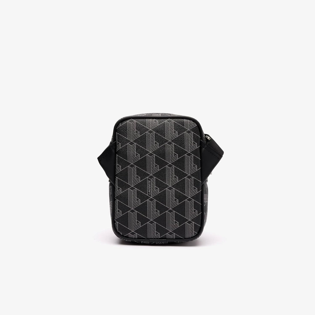 Lacoste Herren Nh4409lx Handtasche, Monogram schwarz grau, Einheitsgrösse EU, Monogram Schwarz Grau