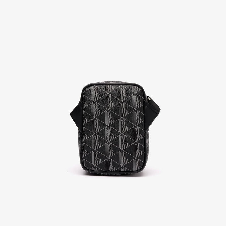 Lacoste Herren Nh4409lx Handtasche, Monogram schwarz grau, Einheitsgrösse EU, Monogram Schwarz Grau