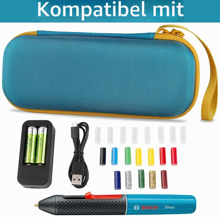 co2CREA Hart Tragbare Schutzhülle Etui Tasche für Bosch Akku Heissklebestift Gluey, Tragetasche komp