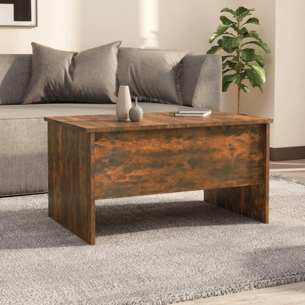 WIFESE Couchtisch Höhenverstellbar 80x50x42,5 cm Beistelltisch Holz Wohnzimmertisch Modern Stilvolle