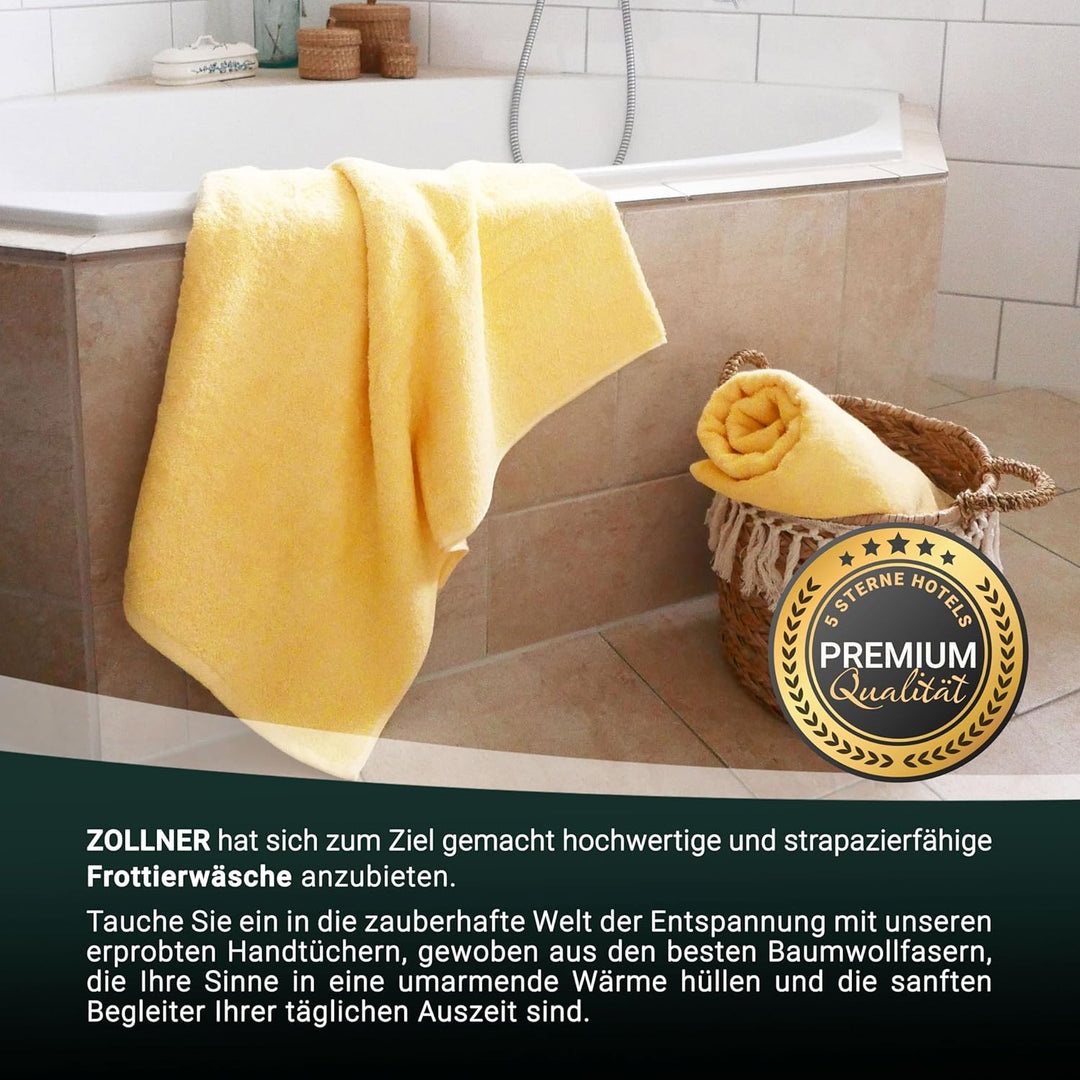 ZOLLNER 2er Set Duschtücher - weiche und saugstarke Handtücher - waschbar bis 95°C - Baumwolle - 70x