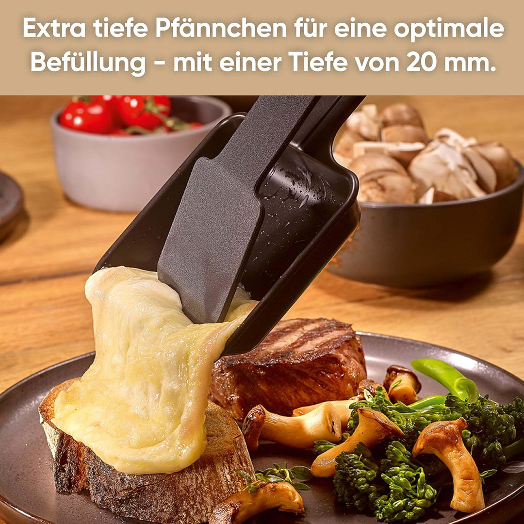 SEVERIN SEVENTO Raclette-Grill mit integriertem Umluft-Filter: weniger Rauch & Gerüche, Digital-Disp