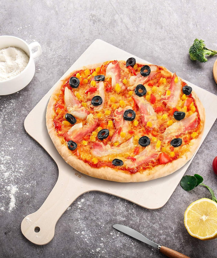G.a HOMEFAVOR Pizzaschieber Holz, 42 x 30cm Pizzaschaufel Flammkuchenbrett Pizzabrett für Hausgemach