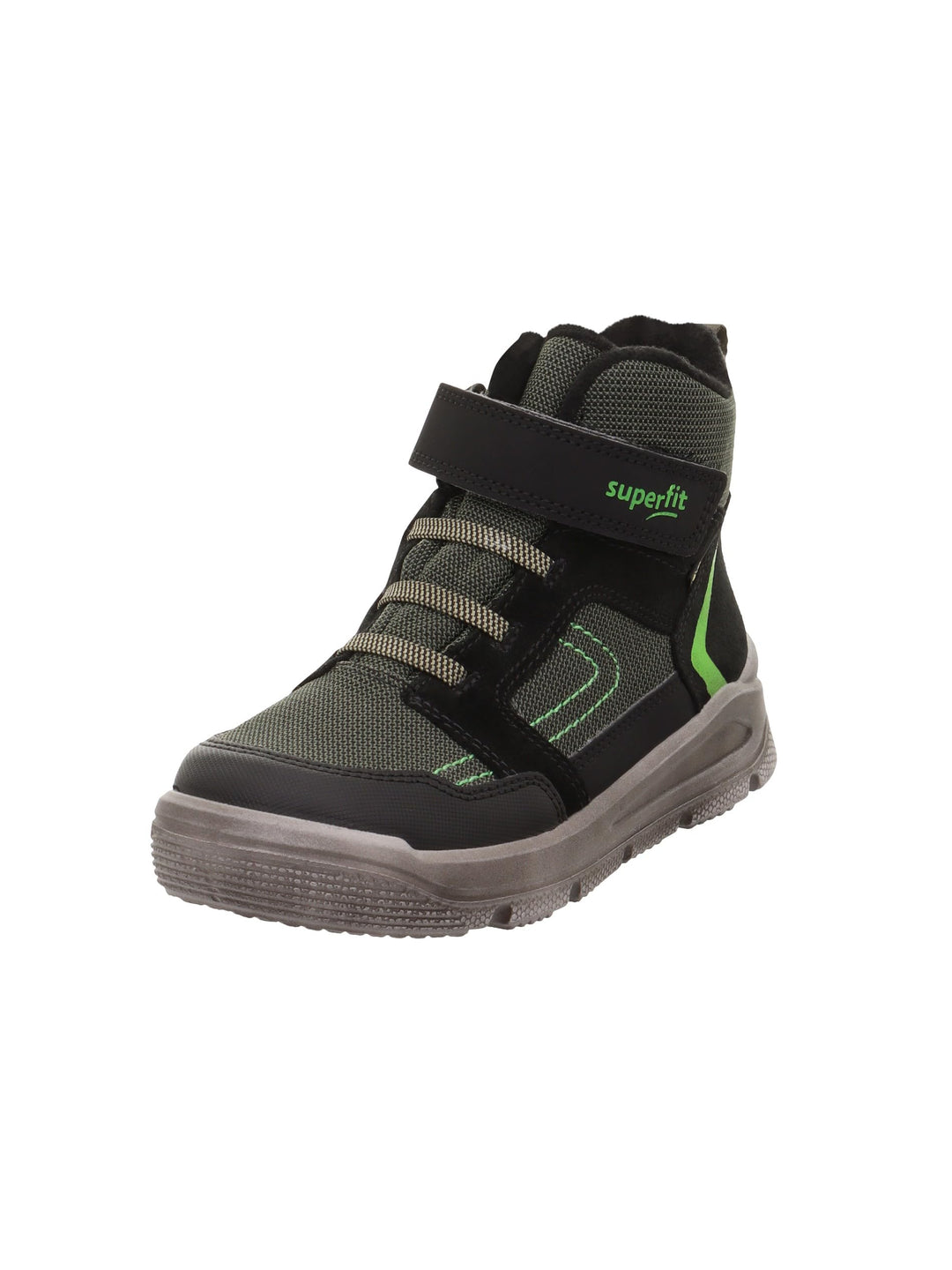 Superfit Jungen Mars Leicht Gefütterte Gore-tex Sneaker 30 EU Weit Schwarz Grün 0010, 30 EU Weit Sch