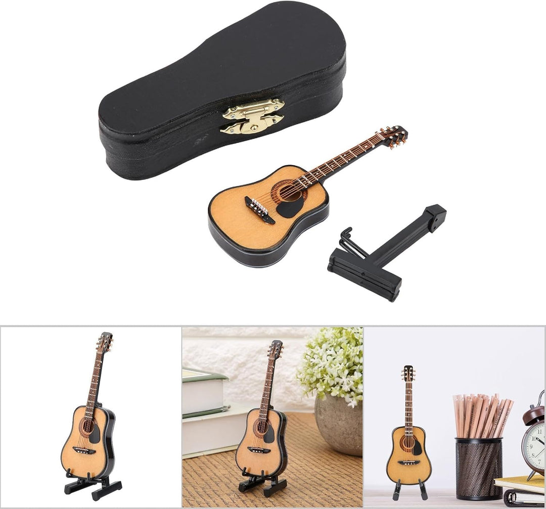 Miniatur-Gitarre, Modell Gitarre aus Holz, Oberflächenbehandlung, schön und langlebig, Dekoration fü