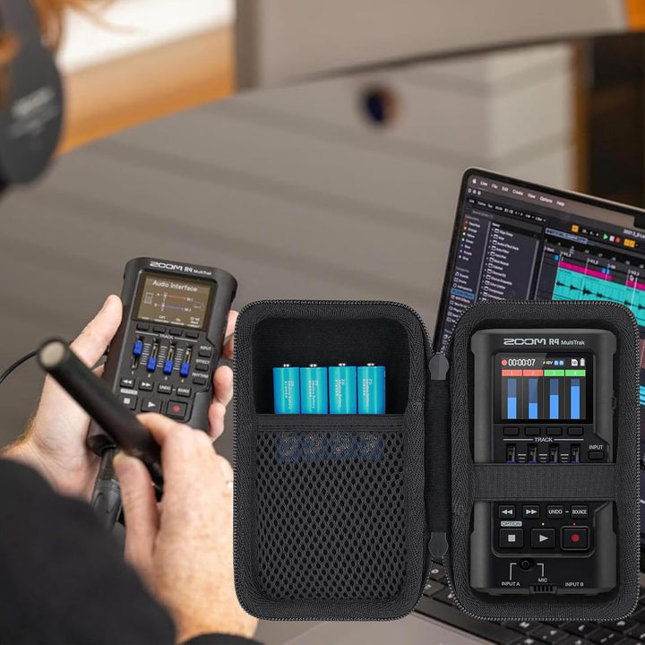 co2CREA Hart Reise Schutz Hülle Etui Tasche für Zoom R4 MultiTrak mobiler 4-Spur-Recorder, Nur Hülle