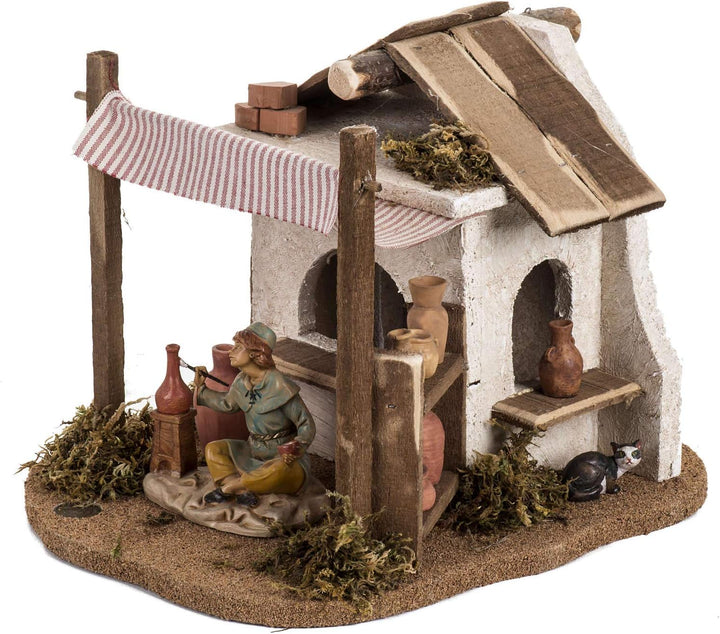 Holyart Töpfer Krippe Fontanini für Dorf 12 cm