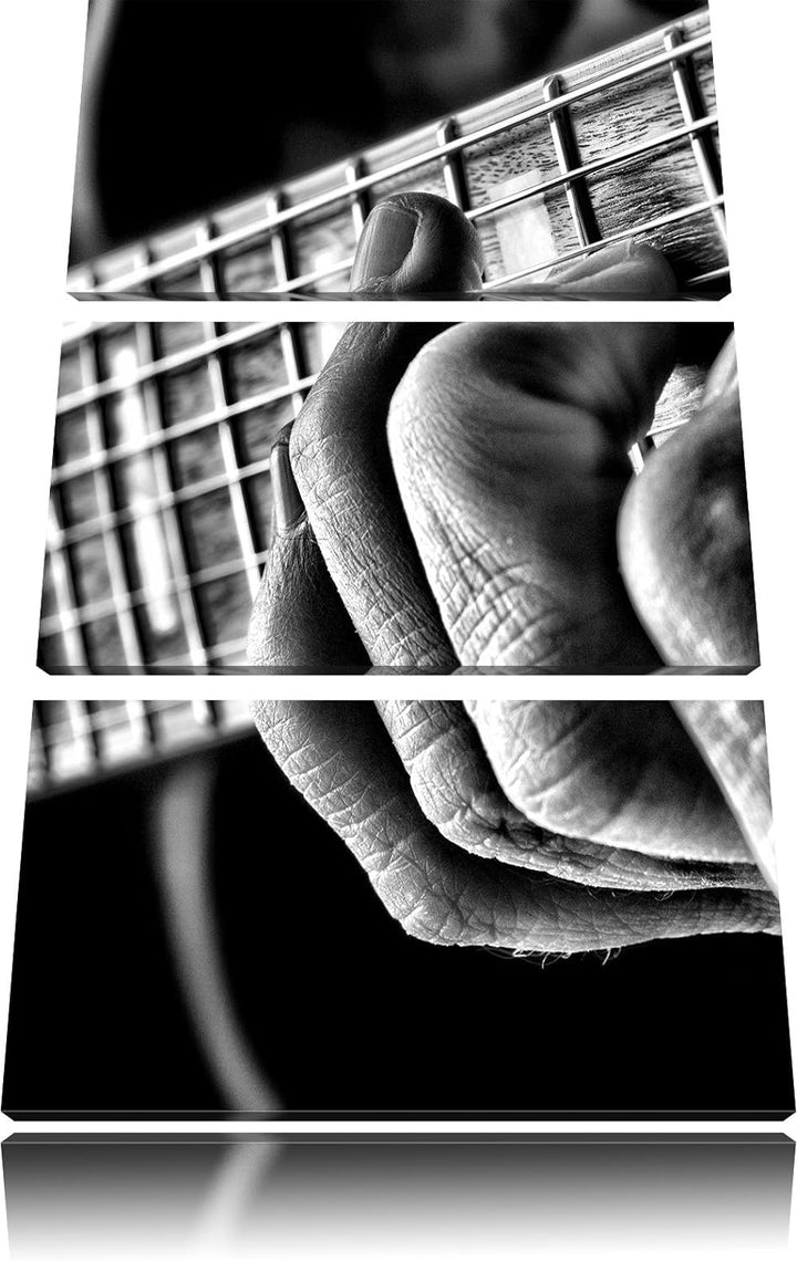 Pixxprint Gitarre Spielen als Leinwandbild | Grösse: 3 Teilig (120x80) | Wandbild| Kunstdruck | fert