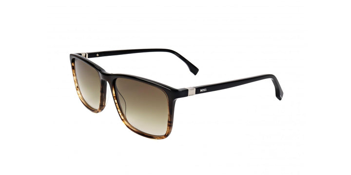BOSS HUGO 1434/S Brille, Brown Horn, 56 für Herren, Braun/Horn
