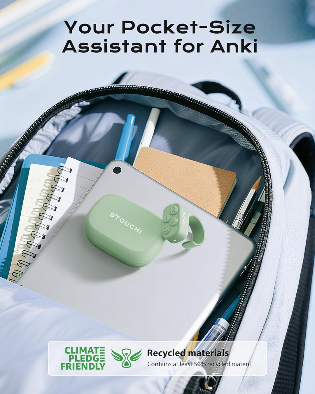 Stouchi Anki Fernbedienung Ring – Bluetooth Finger-Controller für Anki, Kein Setup Kein Remapping, 1