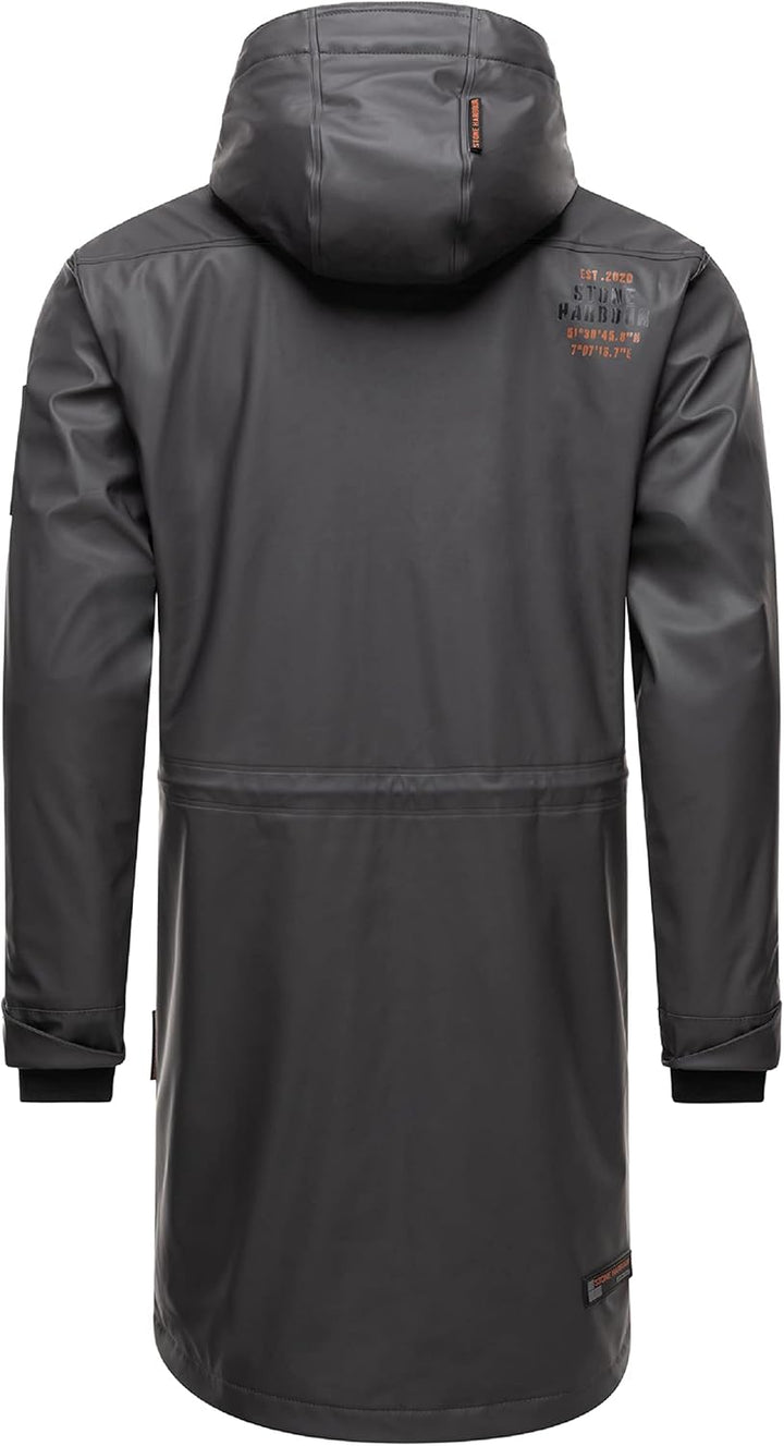 STONE HARBOUR Warmer Regenponcho gefütterter Regenmantel wasserdicht mit innenliegendem Tragegurt un