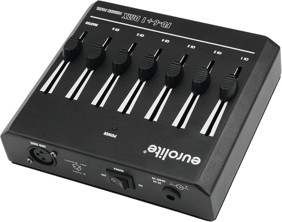 EUROLITE FD-6+1 DMX Dimmer Panel | Einfacher DMX-Controller für 6 Kanäle mit Master-Regler