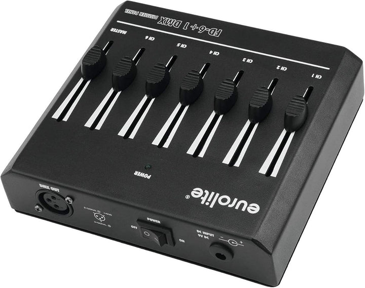 EUROLITE FD-6+1 DMX Dimmer Panel | Einfacher DMX-Controller für 6 Kanäle mit Master-Regler