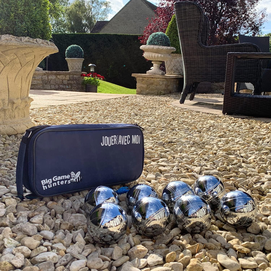 Big Game Hunters 8 Boules Set mit Rostschutz und Luxuriöser Tragetasche aus Segeltuch - Robustes 8 B
