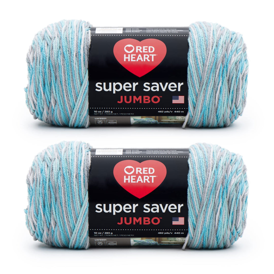 Red Heart Super Saver Jumbo-Isländisches Garn, Acryl, 4 Medium (Kammgarn), 482 Meter, 2 Stück Isländ
