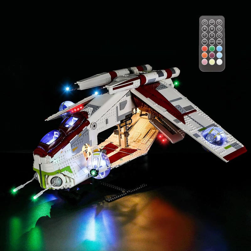 GEAMENT LED Licht-Set (Fernbedienung) Kompatibel mit Lego Republic Gunship - Beleuchtungsset für Sta