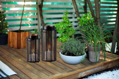 Marrakesch 2er Set Gartenwindlicht Windlicht 33 cm und 25 cm | Windlichter für Draussen Arvid gross