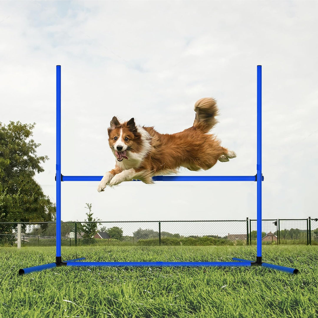 Agility Ausrüstungs Set für Hunde, Agility Hürdenset inkl. 4 x Hürden Höhenverstellbar, Haustier Tra