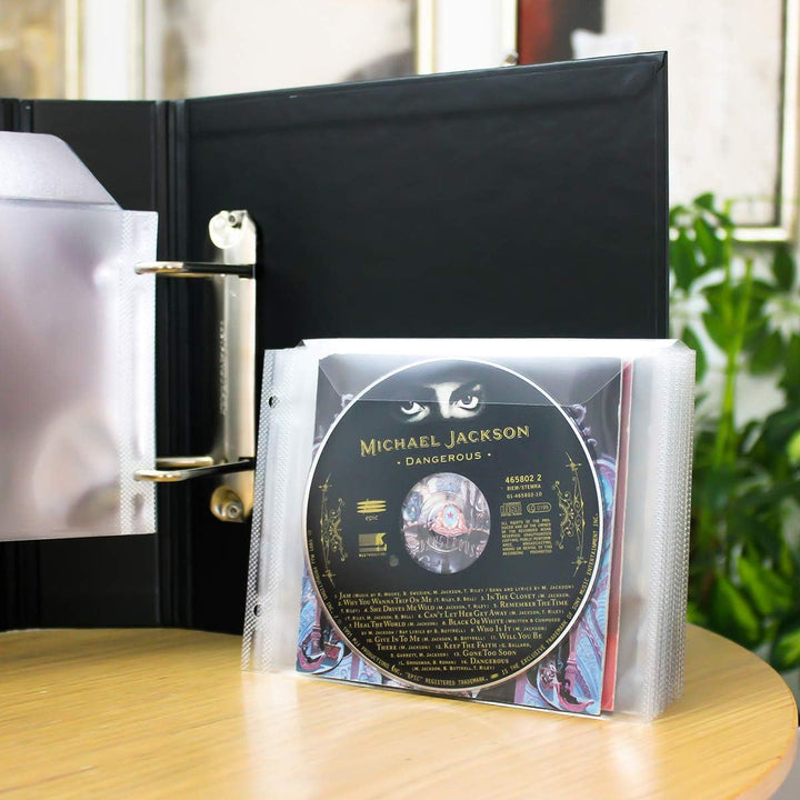 3L CD Hüllen für Aufbewahrung - CD Hüllen Plastik mit Ringbuch-Löcher - 100 Stück - Praktisch für CD