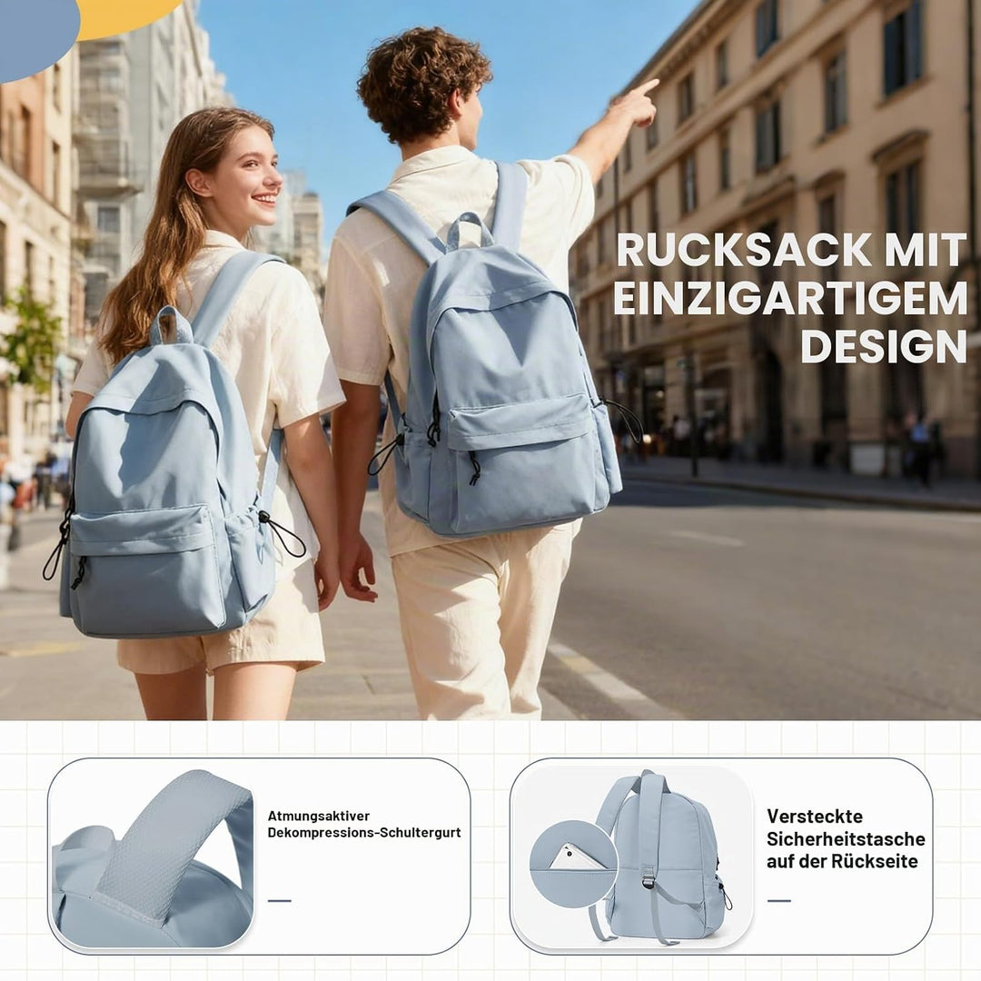 WEPLAN Schulrucksack Teenager Mädchen Rucksäcke Damen Schule Casual Schultaschen Unisex Schultasche