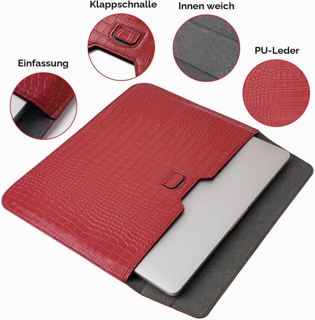 MOSISO PU Laptop Hülle 13 Zoll, 13 Zoll Laptoptasche Kompatibel mit MacBook Air M4 M3 M2 M1 2025-201