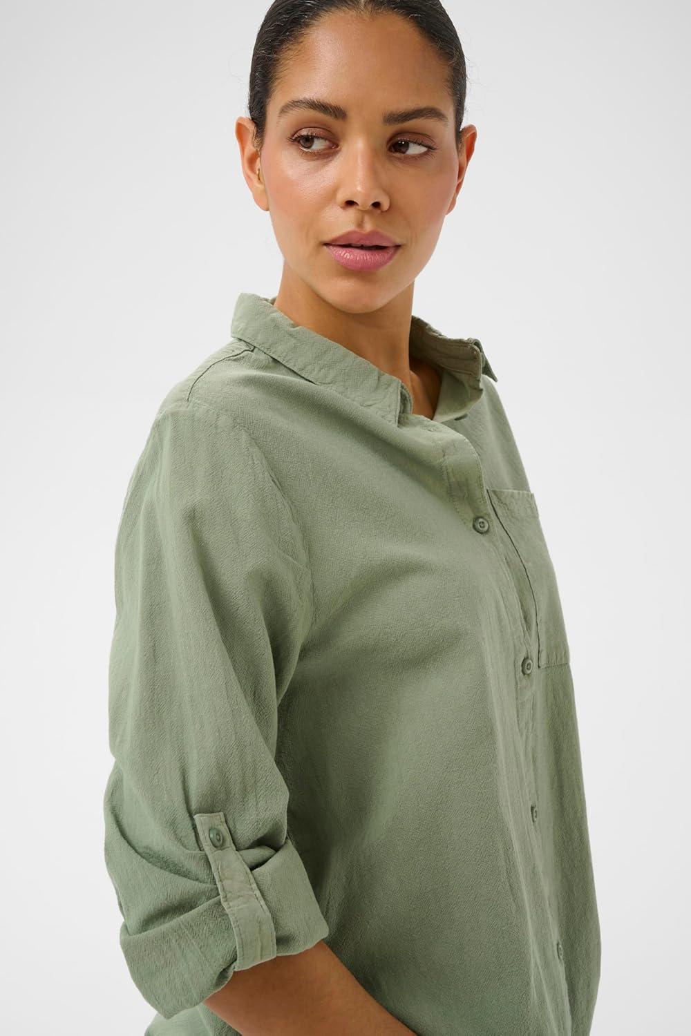 KAFFE Damen Langarm - Hemd KAnaya Damen Hemd Langarm Kragen Lang Casual Hemdbluse Lange Ärmel