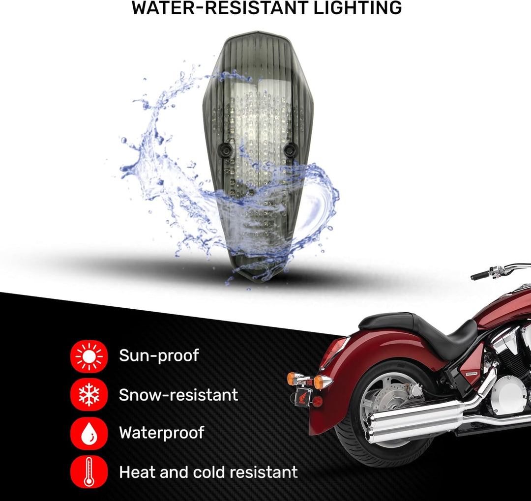 aVDB-moto LED-Bremslicht mit integrierten Blinker kompatibel mit Shadow Aero 2004/2007 (Klar), Klar