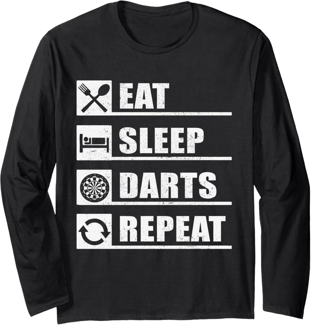 Eat Sleep Darts Repeat Langarmshirt