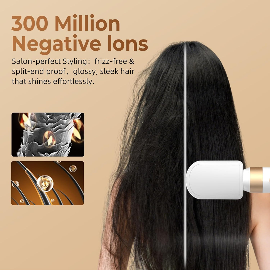 UKLISS Airstyler Pro, 7 in 1 Haartrockner & Hair Styler Set mit Auto-Wrap-Lockenstab, Rundbürstenföh