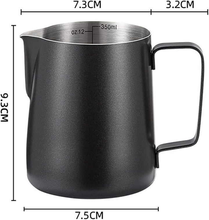 Hoshen Espresso-Dampfkrug aus Edelstahl, Milchaufschäumer, Latte-Kunst-Tasse, Espresso, Latte, Cappu