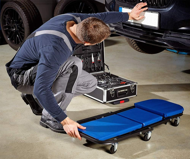 Deuba 2in1 KFZ Rollbrett Werkstatthocker bis 150kg 6 leichtgängige 360° Lenkrollen Werkstattliege Mo