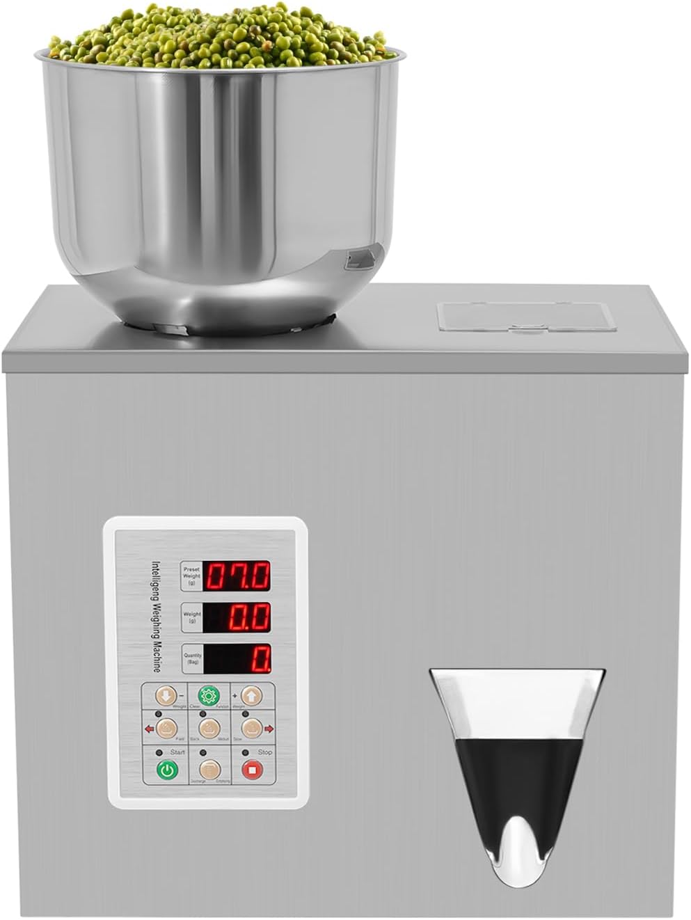 Abfüllmaschine, Verpackungsmaschine, Dosieranlage, 1-50g &amp; 2-5s/Beutel &amp; LCD Display, Edelstahl, für