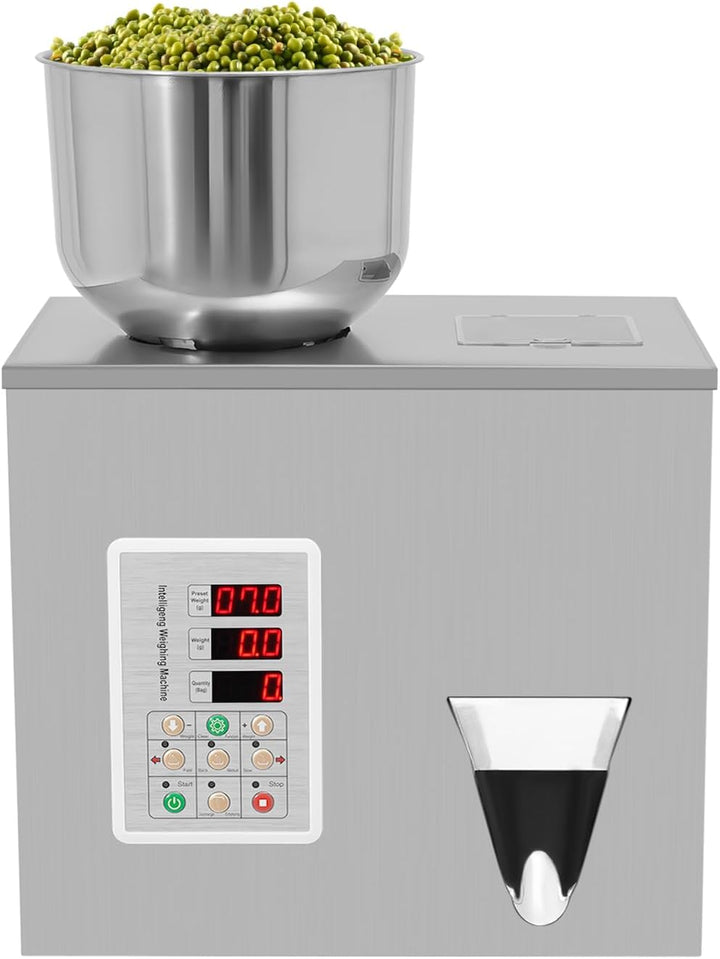 Abfüllmaschine, Verpackungsmaschine, Dosieranlage, 1-50g &amp; 2-5s/Beutel &amp; LCD Display, Edelstahl, für
