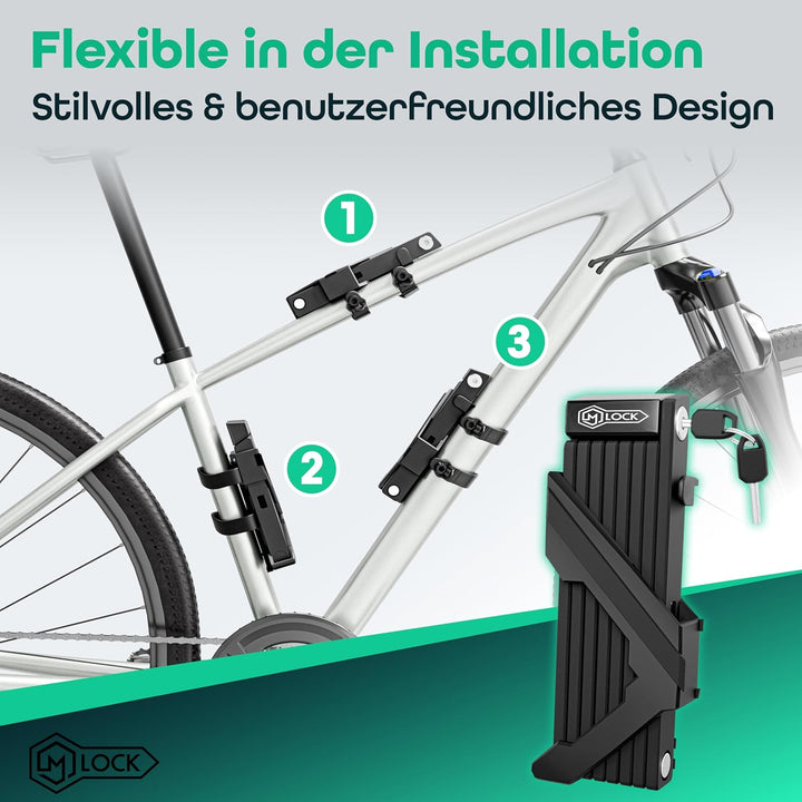 M-LOCK Fahrradschloss Faltschloss 115cm - hochwertiges Fahrrad Faltschloss - Diebstahlsicher - Leich