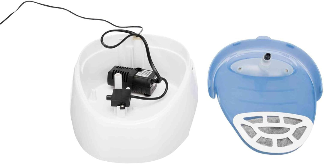 TRIXIE elektronischer Wasserspender "Trinkbrunnen Duo Stream, Kunststoff, 1 l/20 × 12 × 23 cm, weiss