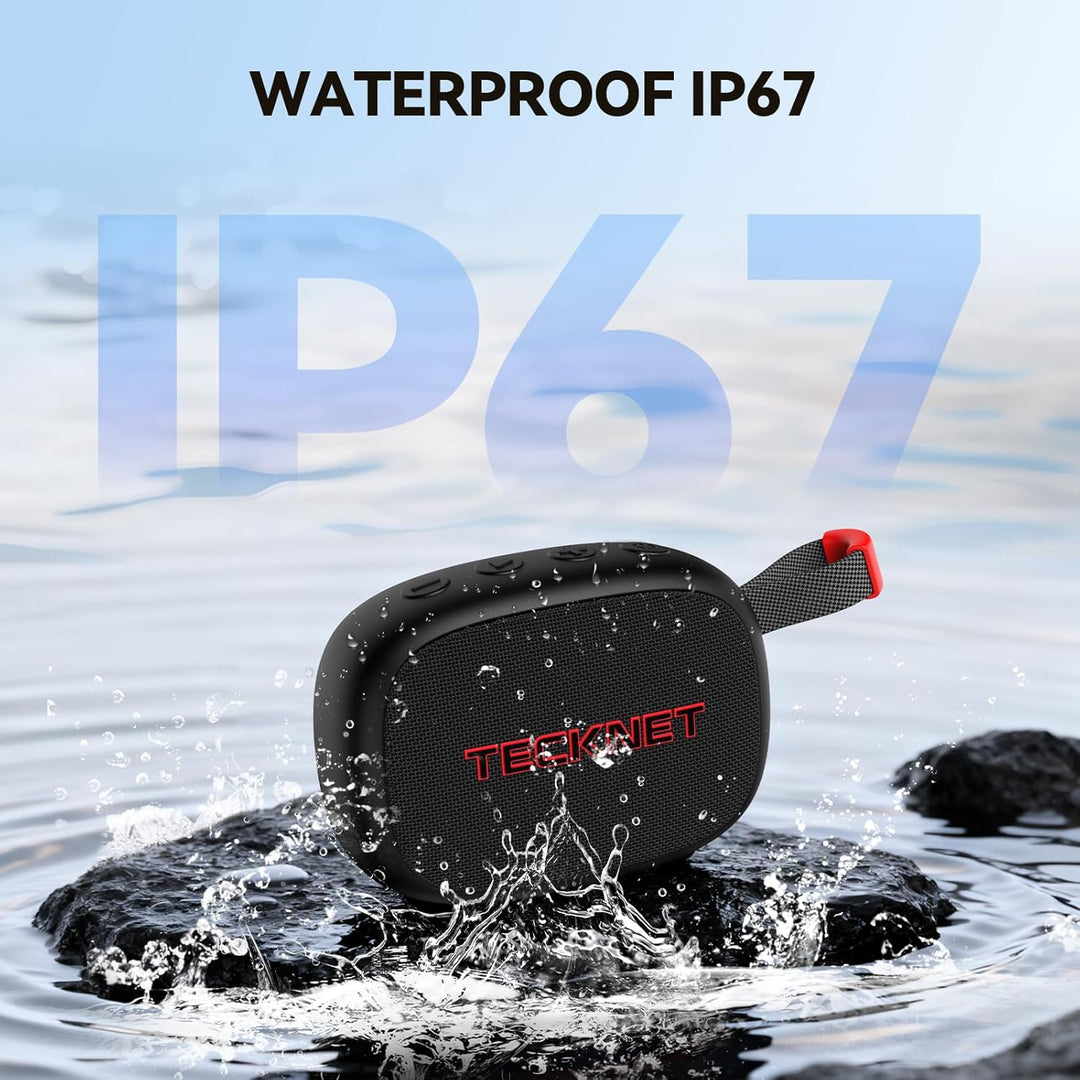 TECKNET Tragbare Bluetooth Lautsprecher, ultramagnetischer Mini Musikbox Klein Speaker IP67 Wasser-